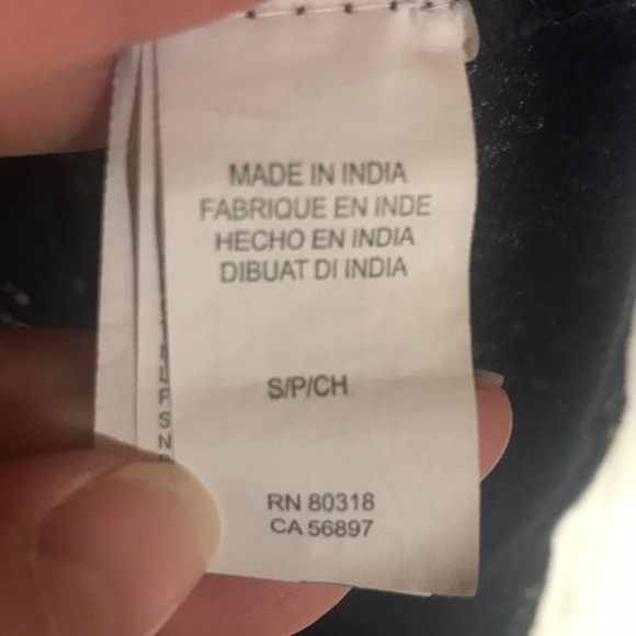 Lucky Brand Navy/cream chevron print smocked top - Picture 4 of 6